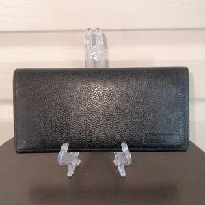 Burberry Novacheck Bifold Wallet – Black Leather – EUC Authentic	- Unisex